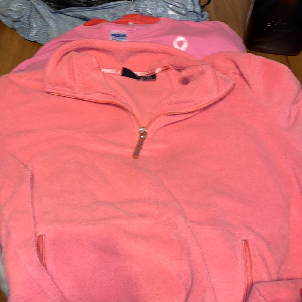 light pink quarter zip